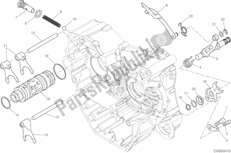 Todas as partes de Mecanismo De Mudança De Marcha do Ducati Multistrada 950 SW 2018